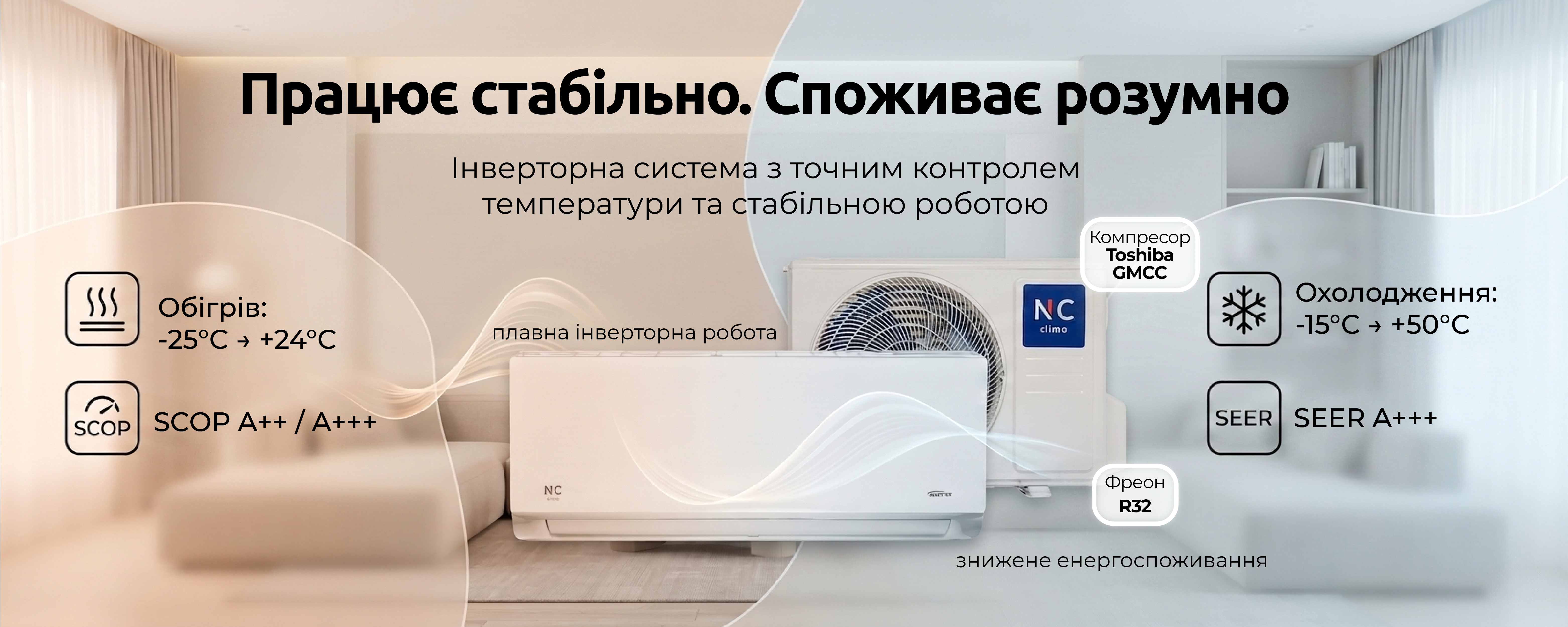 Эко Режим в Nc-clima Skycold NS/NU-12EHBIw1