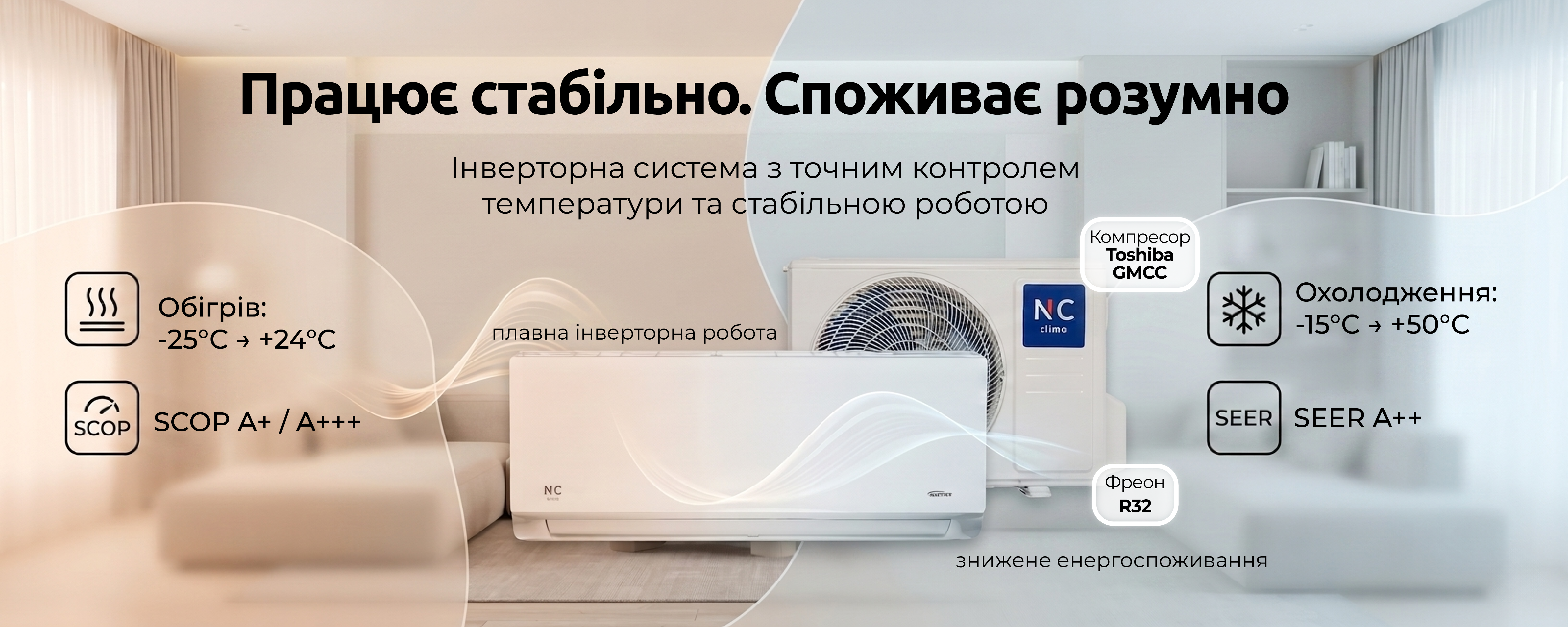 Эко Режим в Nc-clima Skycold NS/NU-12EHBIw1